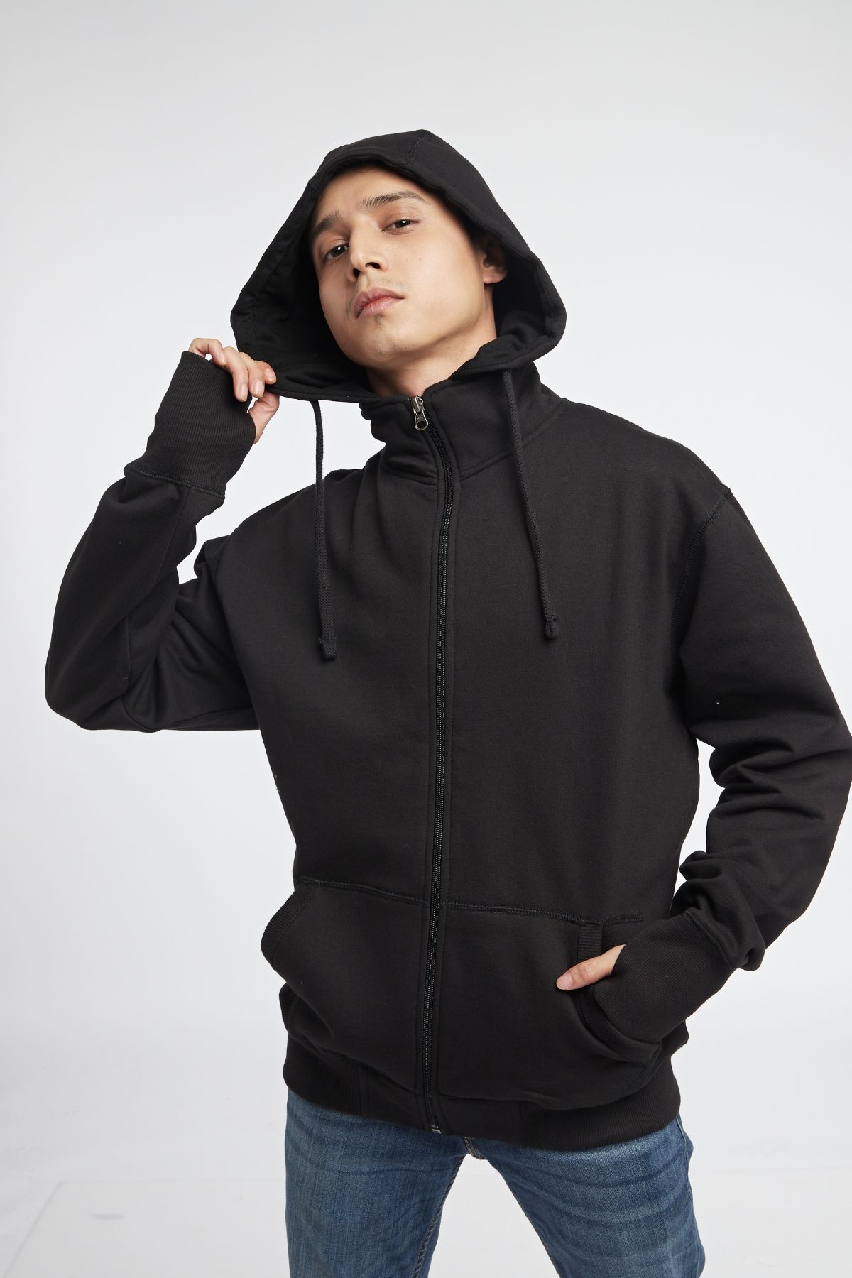 Fleece Lined Sweatshirt | Black | Men